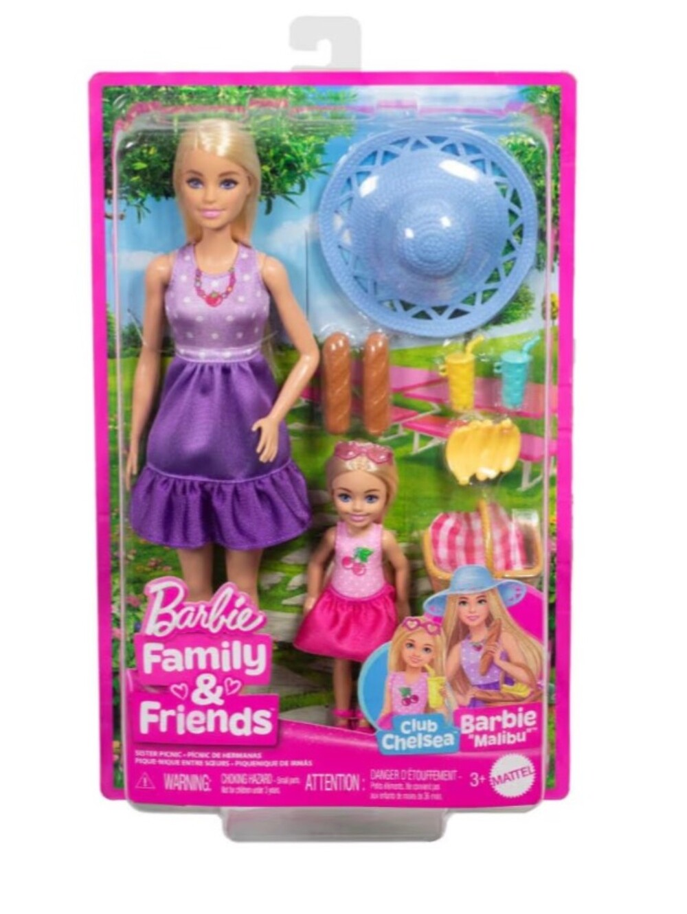 Barbie Purple Polka-Dot Dress Doll with Blue Sun Hat